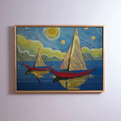 'SAILIN' FRAMED CANVAS WALL ART