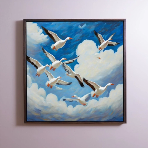 'SNOW GEESE' FRAMED CANVAS ART